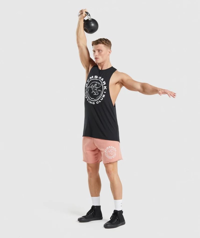 Men's Gymshark Legacy Drop Arm Tanks Black | NZ 2ZJGRL